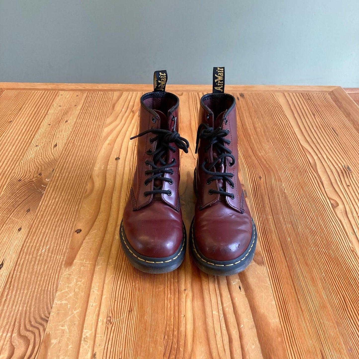 7 - Dr Martens Cherry Red Air Wair 11821 Womens Combat Lace Up Boots 0208KS