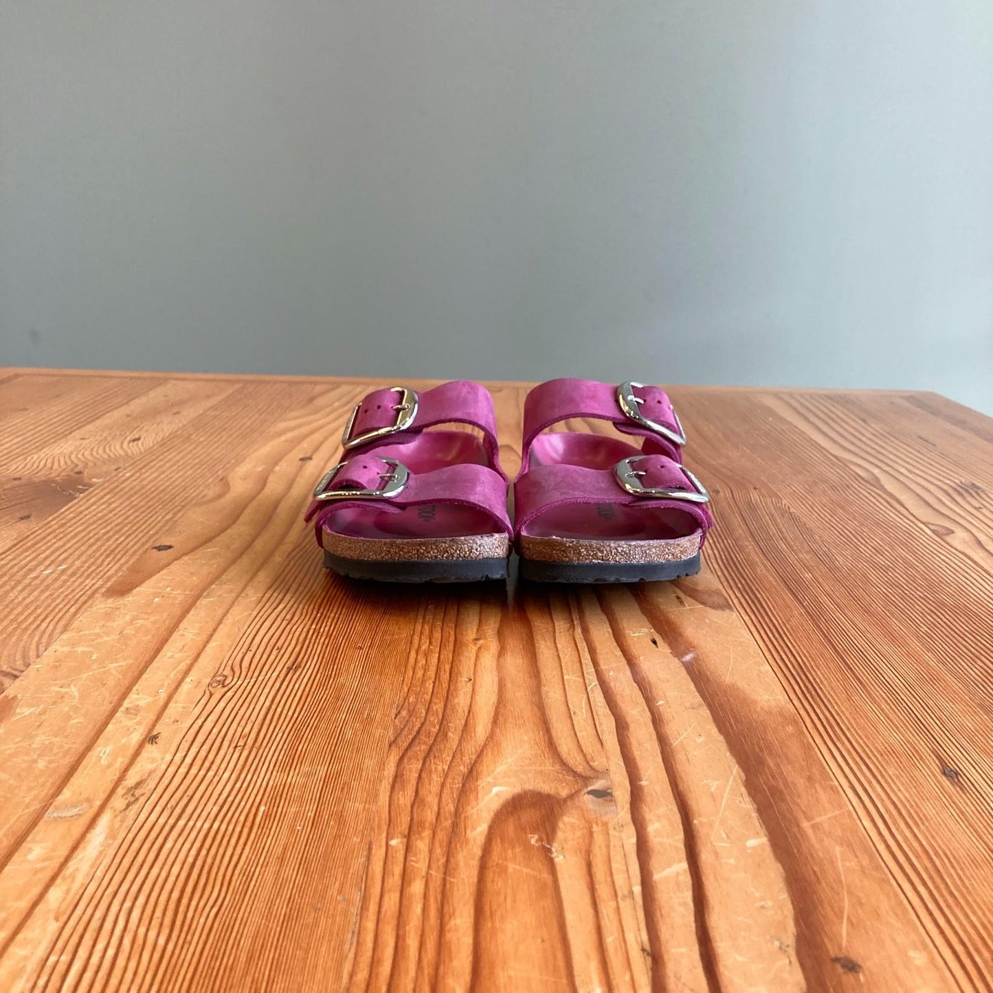 39 / 9 - Birkenstock Fuchsia Oiled Leather Arizona Big Buckle Sandals 0721DK