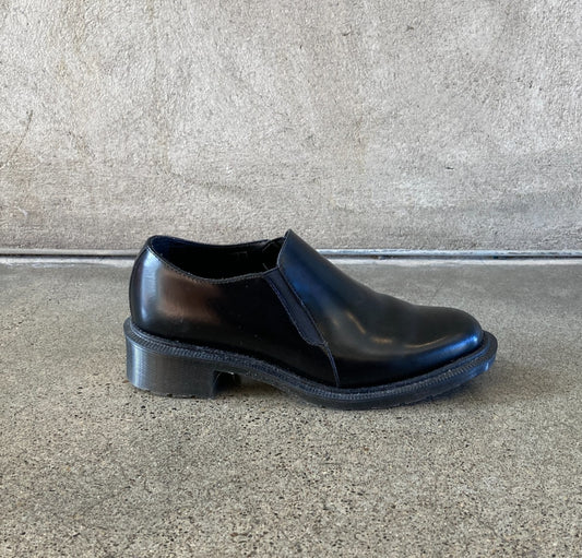 38 / US 7 - Dr Martens Black Leather Slip On Rosyna Loafers Shoes NEW 0128SL