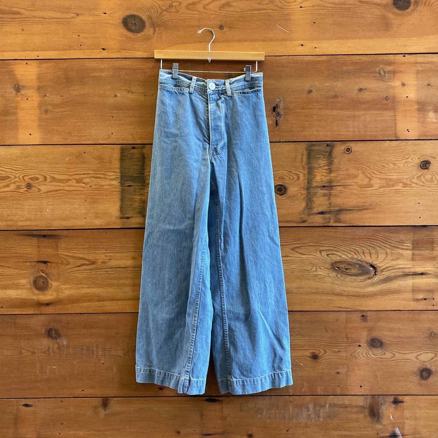 4 - Jesse Kamm Light Wash Button Fly High Rise Wide Leg Womens Jeans 0302KW