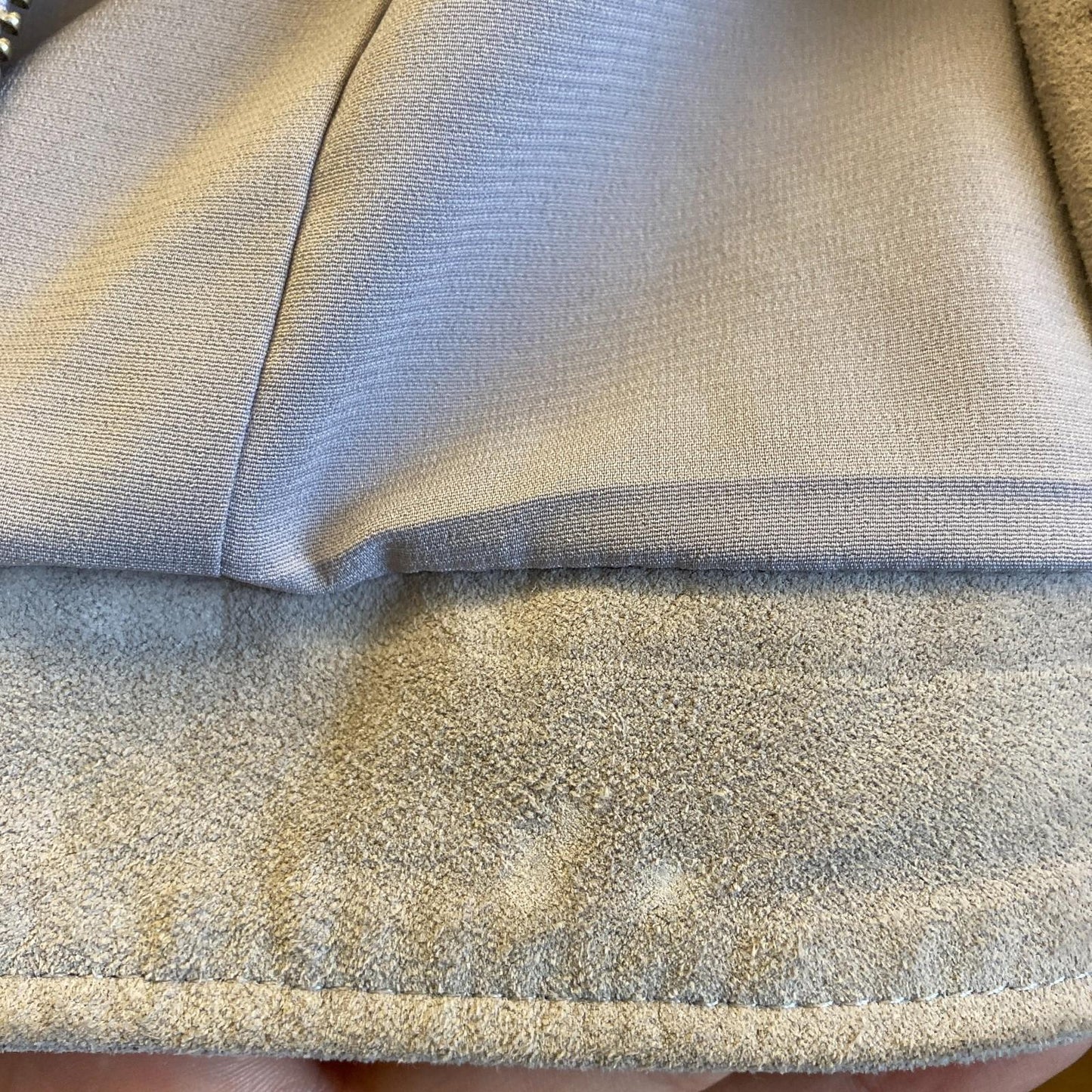 XS - Rebecca Minkoff Light Gray Suede Leather Moto Biker Jacket *marks 0703SC