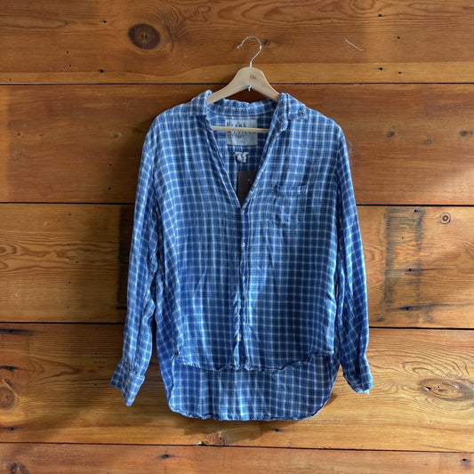 S - Frank & Eileen Blue Plaid Long Sleeve Button Up Eileen Shirt 0816TB