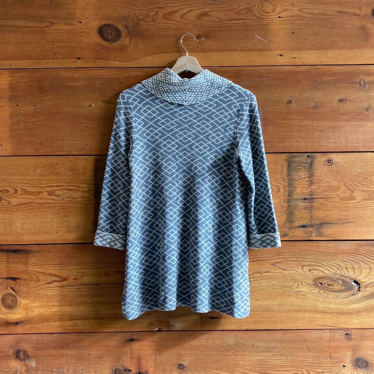 XS - Moth Anthropologie Gray Patterned Cowl Neck NEW Sweater 0723ML