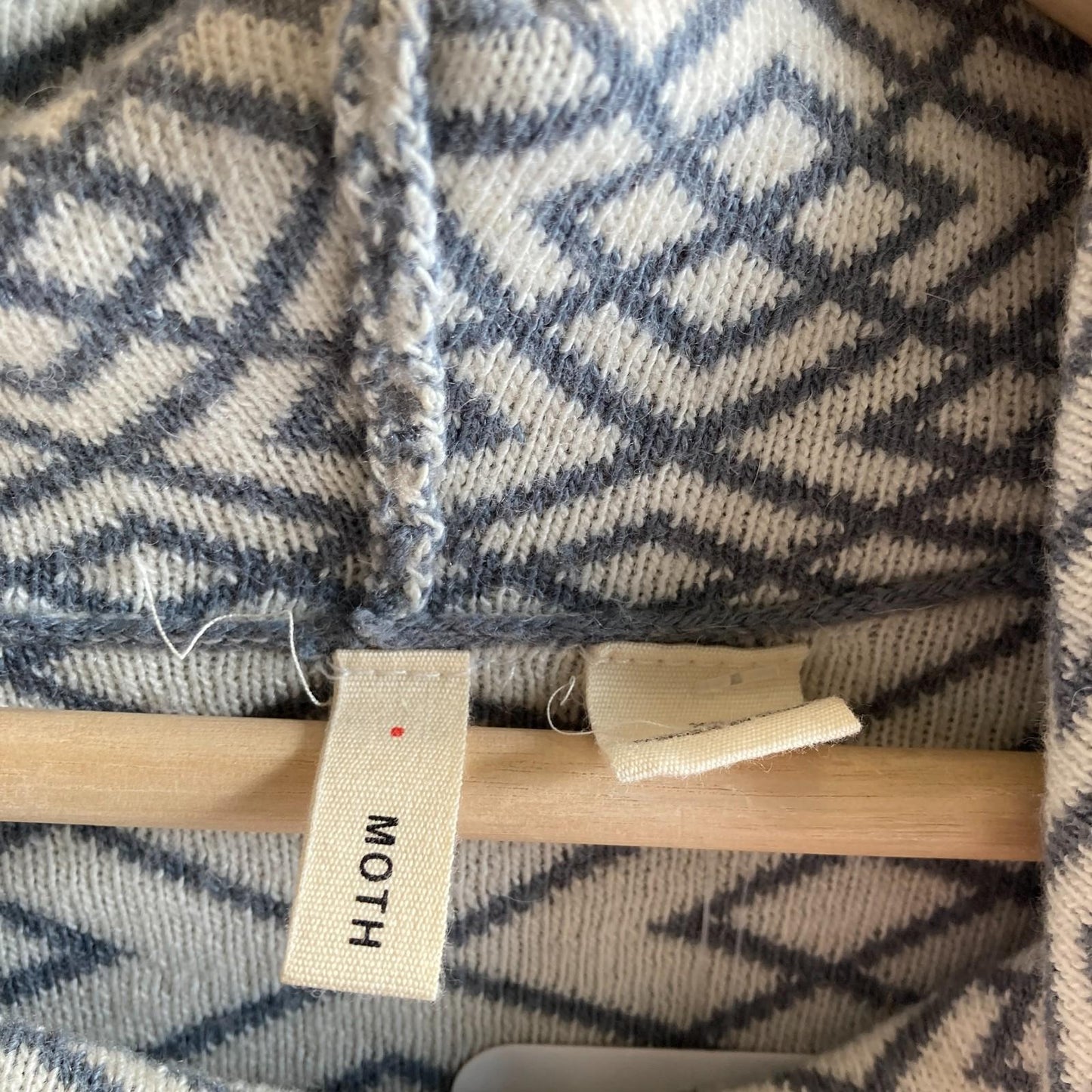 XS - Moth Anthropologie Gray Patterned Cowl Neck NEW Sweater 0723ML