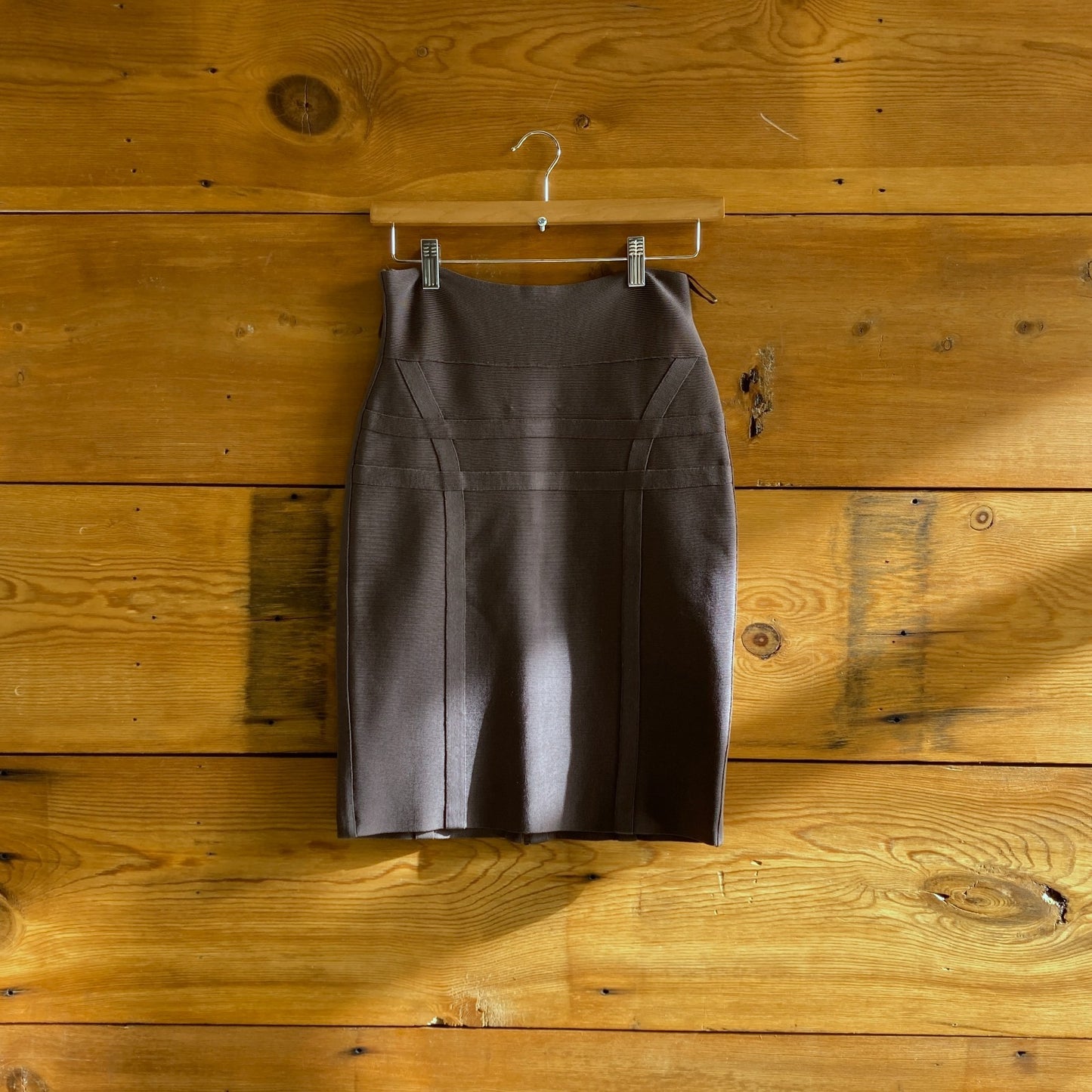 M - Herve Leger Dark Gray Bandage Bodycon Stretch Fabric Pencil Skirt 1030SF