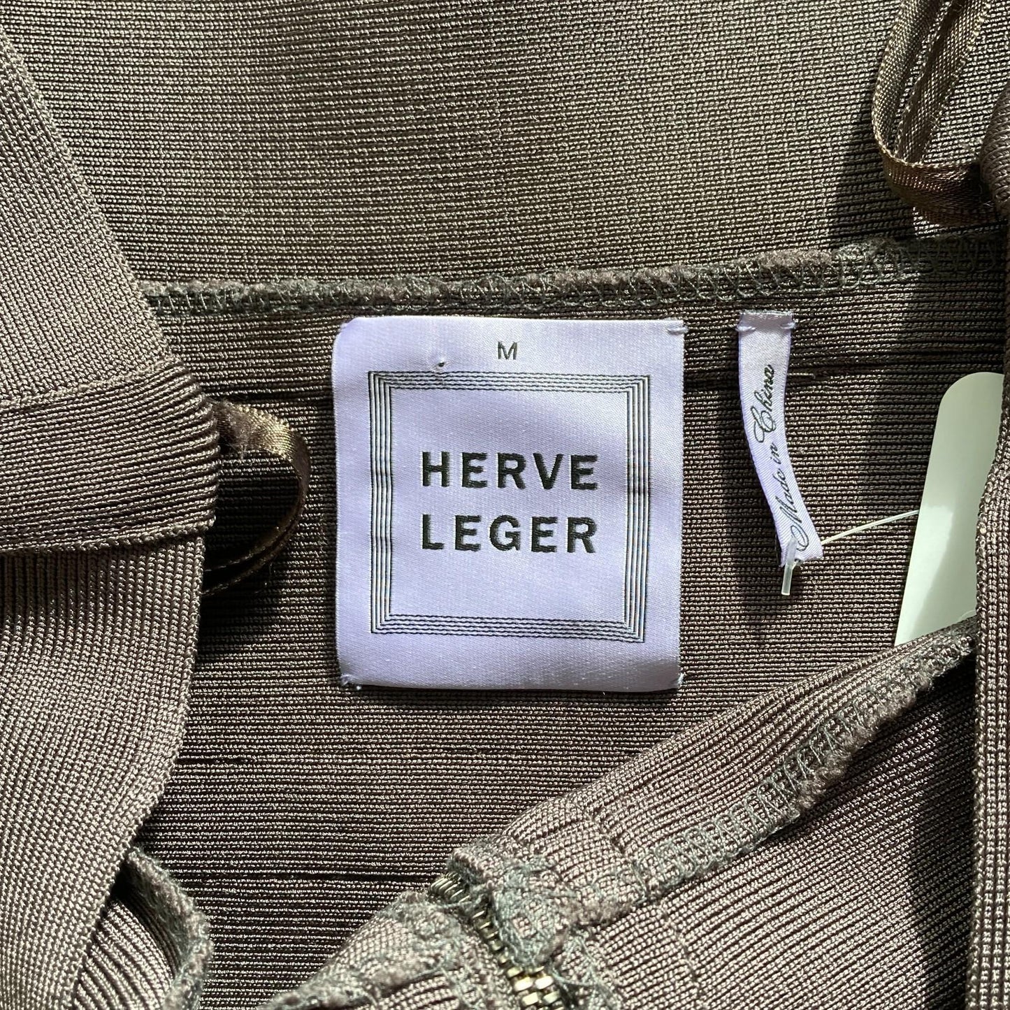 M - Herve Leger Dark Gray Bandage Bodycon Stretch Fabric Pencil Skirt 1030SF