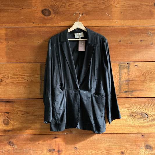 8 - Equipment x Tabitha Simmons Black Star Print Embossed Hamptons Blazer 1030SF