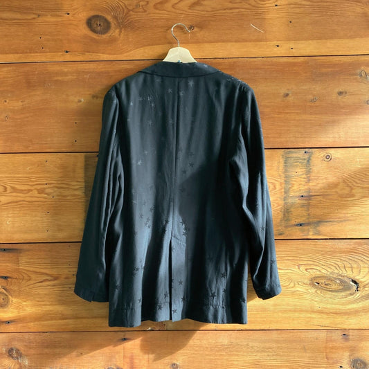 8 - Equipment x Tabitha Simmons Black Star Print Embossed Hamptons Blazer 1030SF