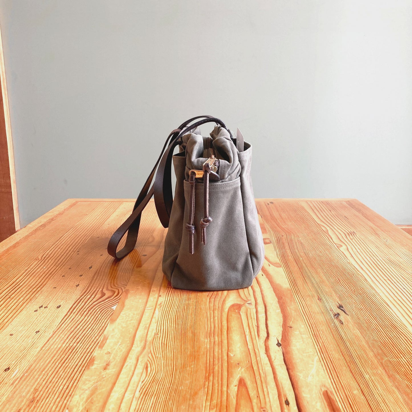 Filson Otter Green Canvas Top Handle Shoulder Tote Bag With Zipper 0419NR