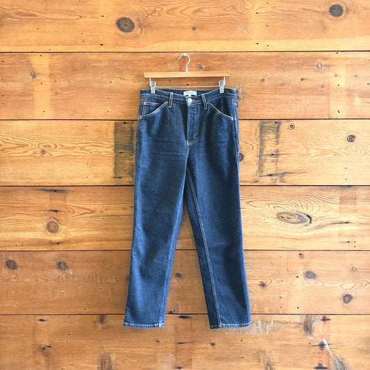 28 - Re/Done Dark Wash Denim Painter Stove Pipe Womens Jeans 0419NR