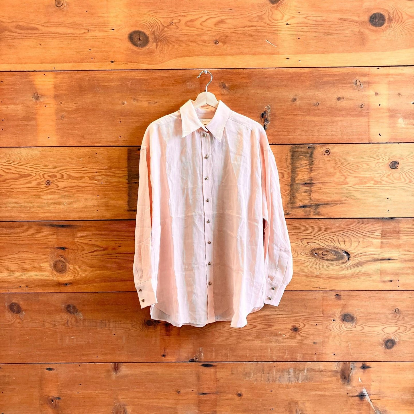 1 / S - Zimmerman Peach Semi Sheer Button Front NEW Wonderland Bouse Top 0419NR