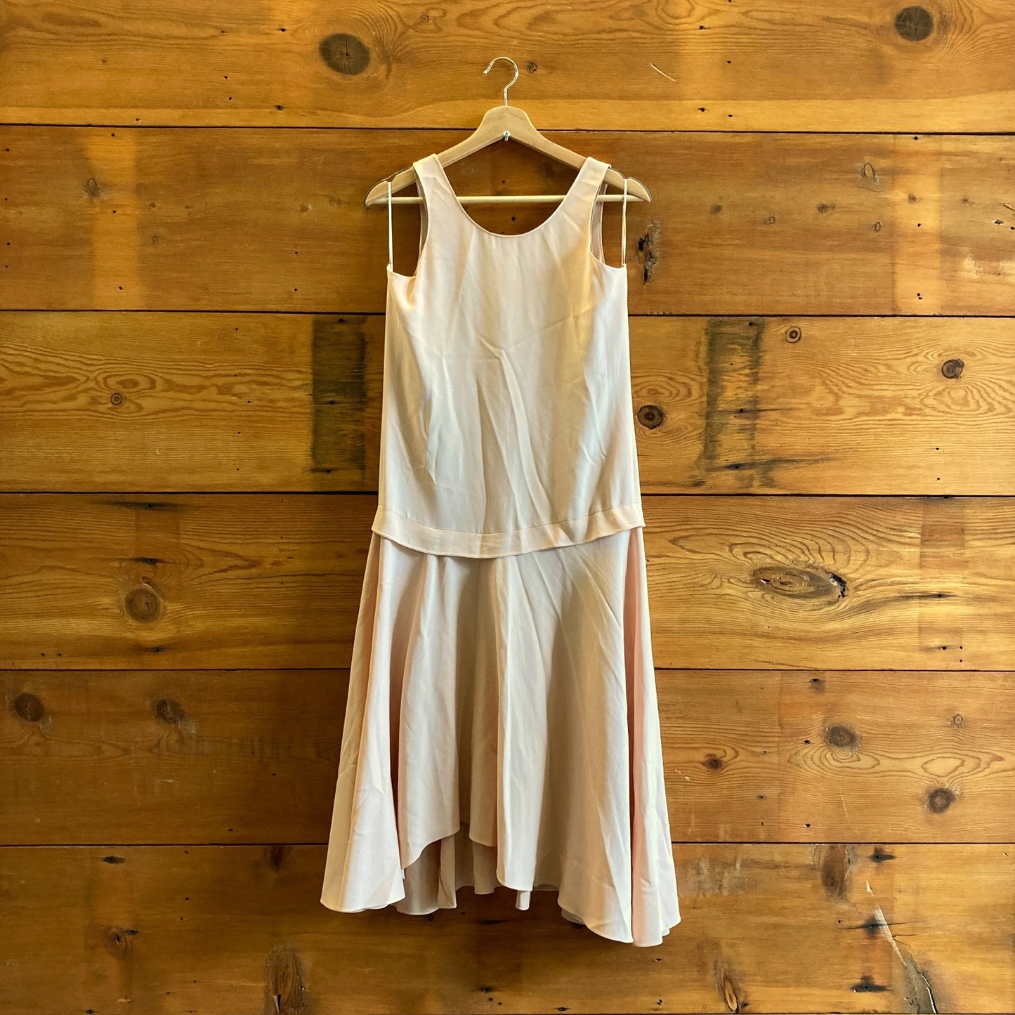 38 / M - Chloe Tender Pink Sleeveless Drop Waist Dress w/ Slip 1016LD