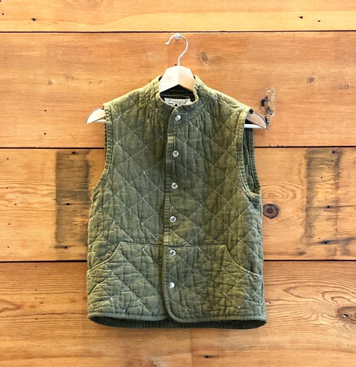 XS - Utility Canvas Olive Green Quilted Made in USA Womens Vest 1028CM