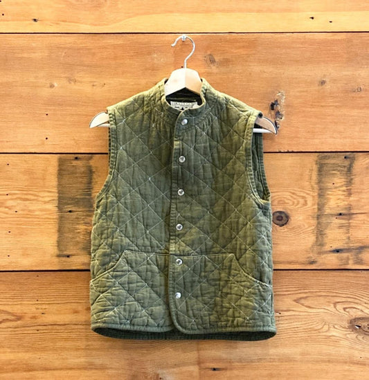 XS - Utility Canvas Olive Green Quilted Made in USA Womens Vest 1028CM