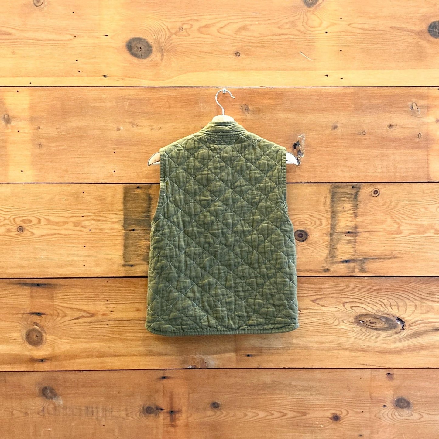 XS - Utility Canvas Olive Green Quilted Made in USA Womens Vest 1028CM