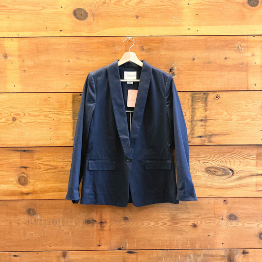 L - Wildfang Dark Blue The Ace Collection Womens Blazer Jacket 0530JF