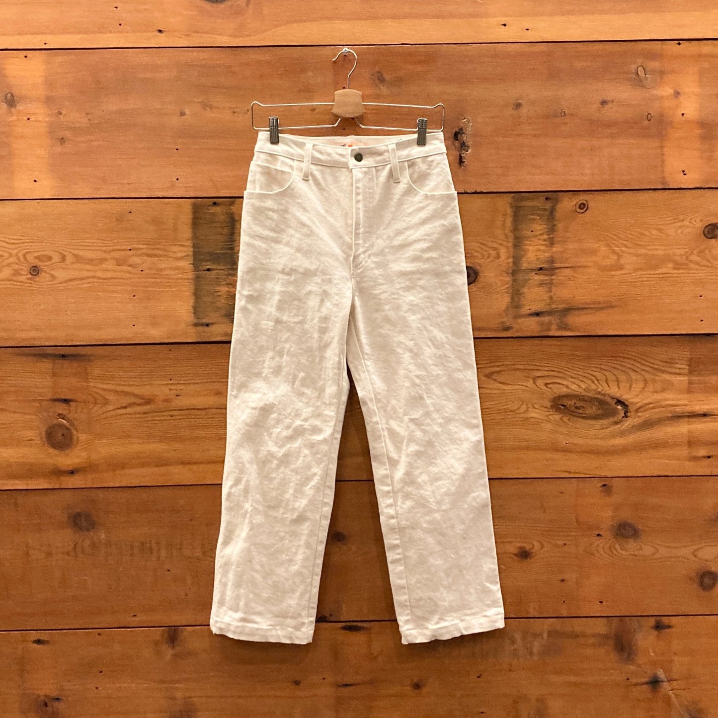 2 - Jem! $325 Natural White High Waisted Straight Leg Painters Pants 0312IG