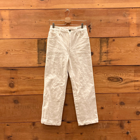 2 - Jem! $325 Natural White High Waisted Straight Leg Painters Pants 0312IG