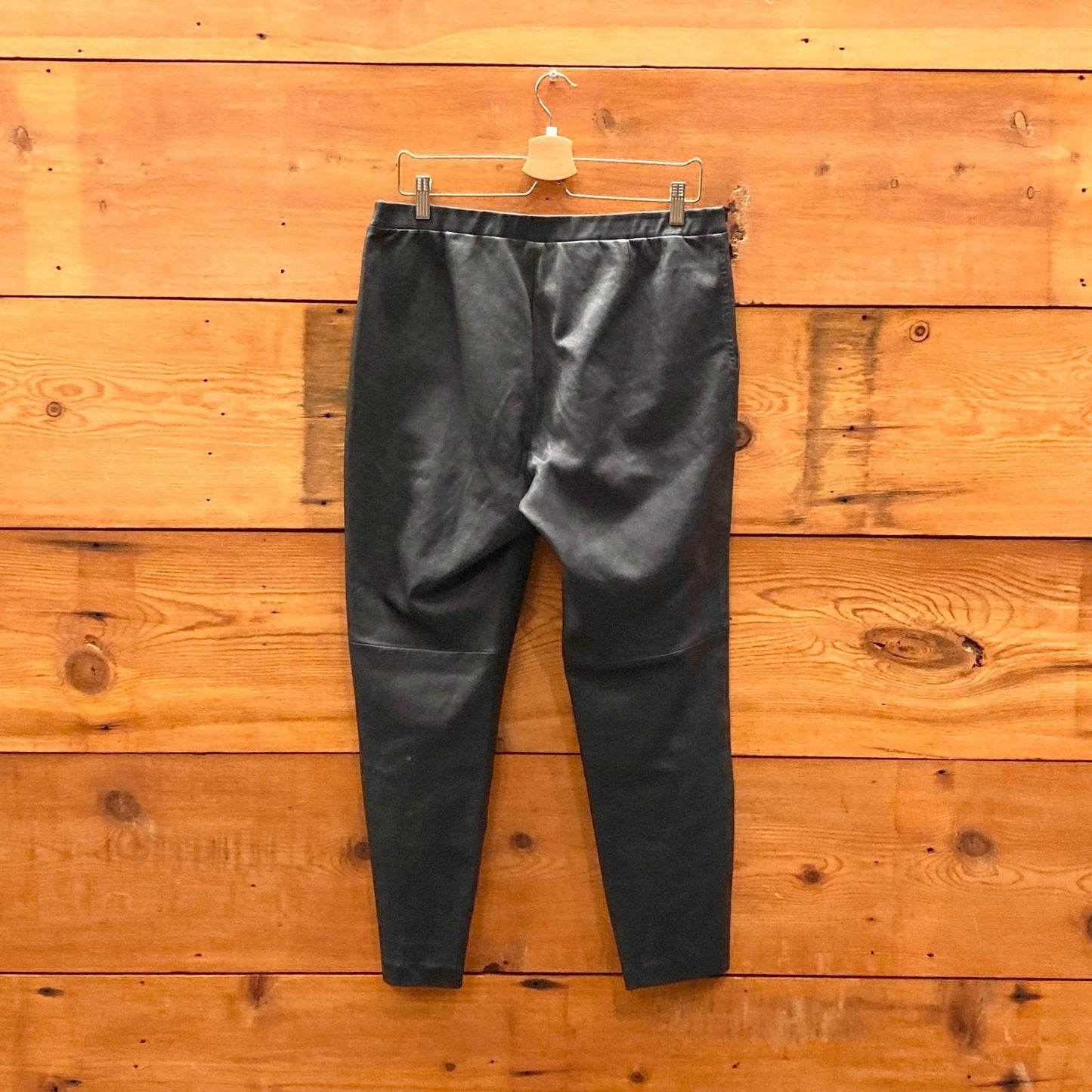 12 - Theory Navy Midrise Crop Leggings Thaniel L Brim Leather Pants 1029TV