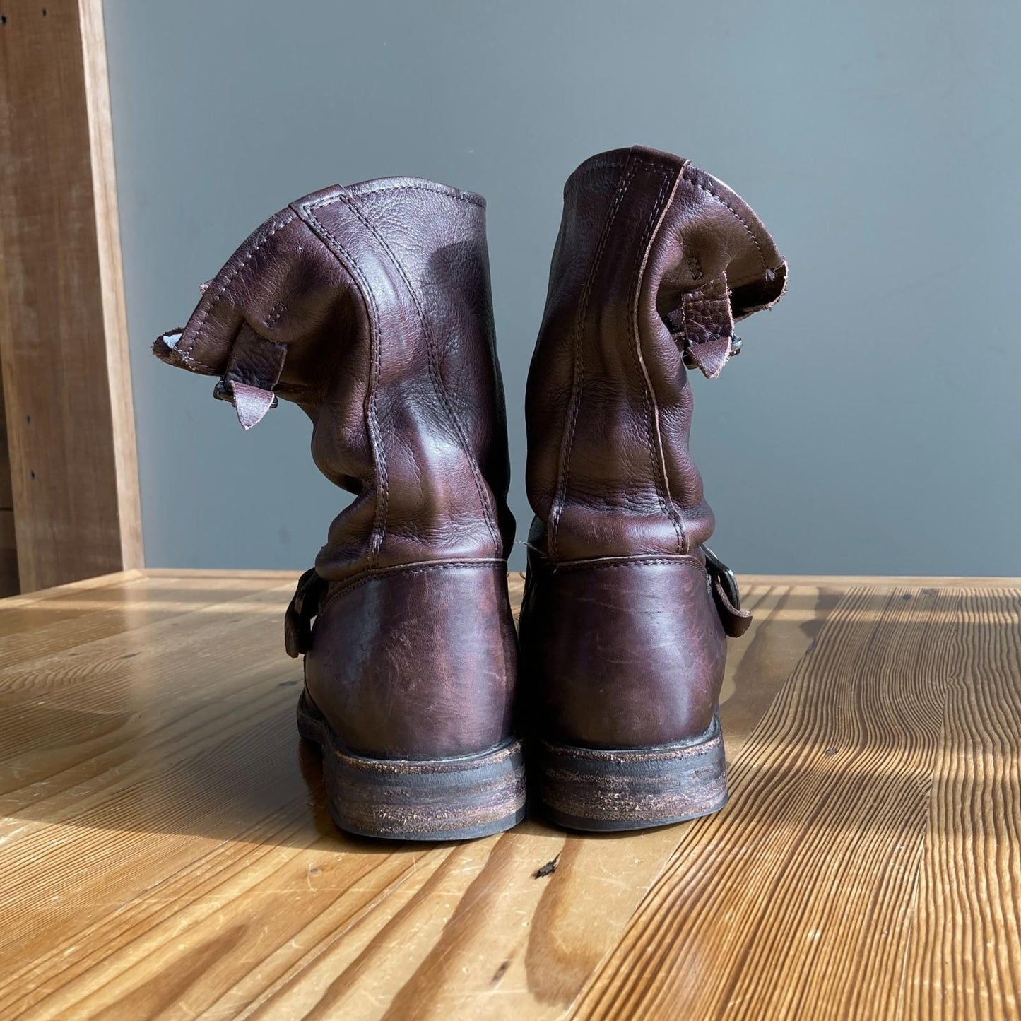 7.5 - Frye Brown Leather Veronica Short Moto Slouch Womens Boots 0603AG