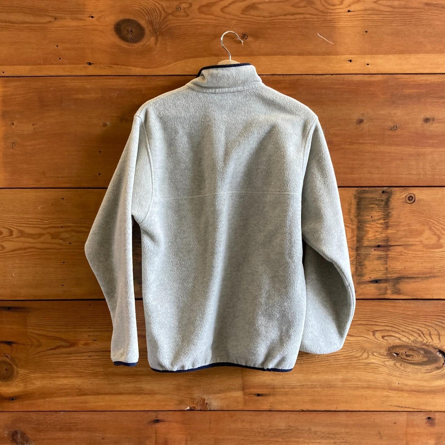 S Mens - Patagonia Oat/Gray Synchilla Snap-T Pullover Fleece Jacket 1103ES