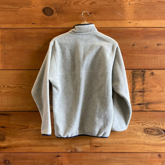 S Mens - Patagonia Oat/Gray Synchilla Snap-T Pullover Fleece Jacket 1103ES