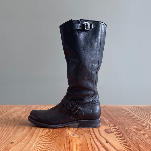8.5 - Frye Black Leather Knee High Veronica Slouch Womens Boots 0425SV