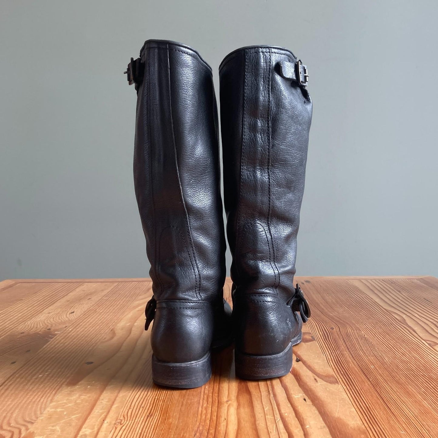 8.5 - Frye Black Leather Knee High Veronica Slouch Womens Boots 0425SV