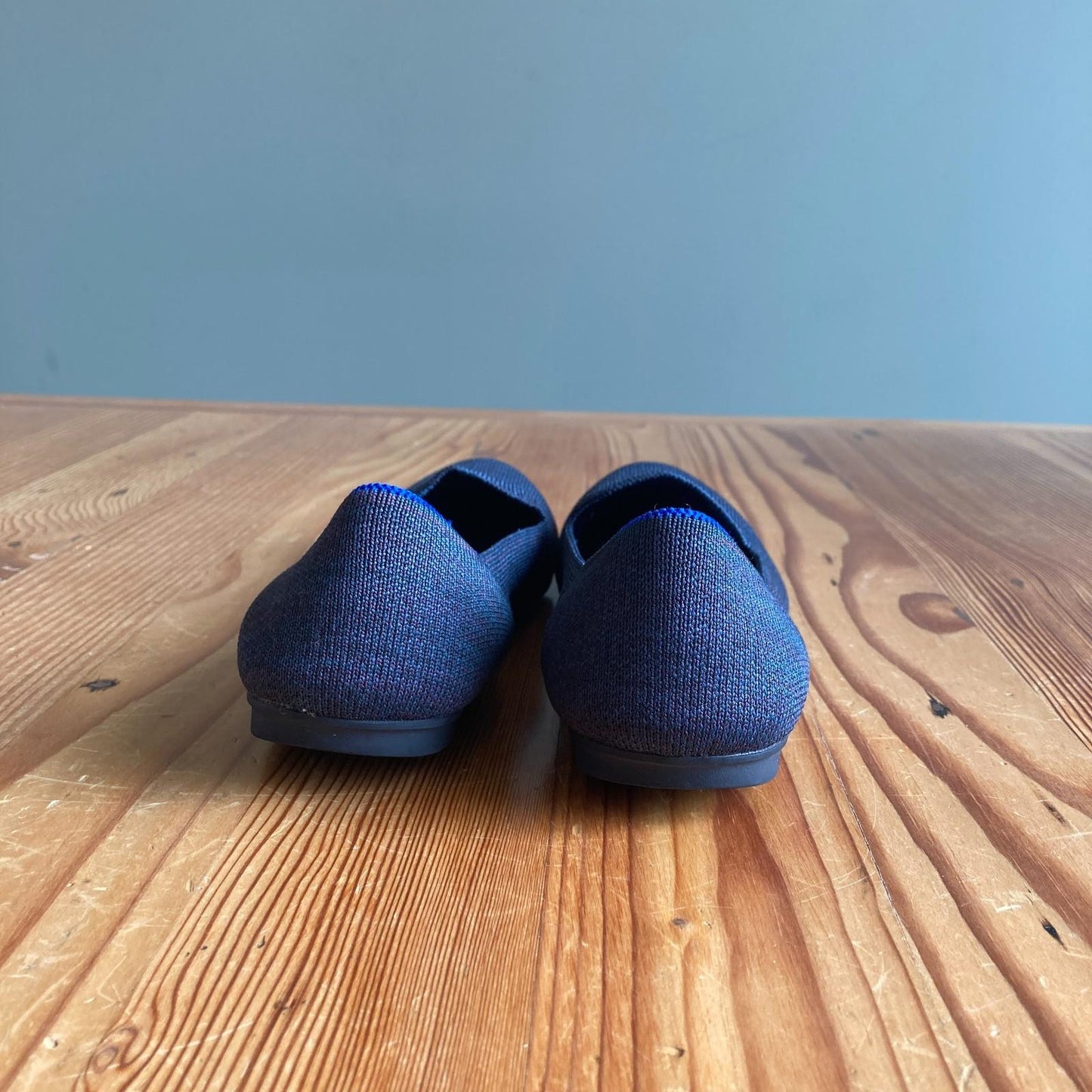 9 - Rothy's Navy The Loafer Round Toe Knit Fabric Flats Shoes 1103ES