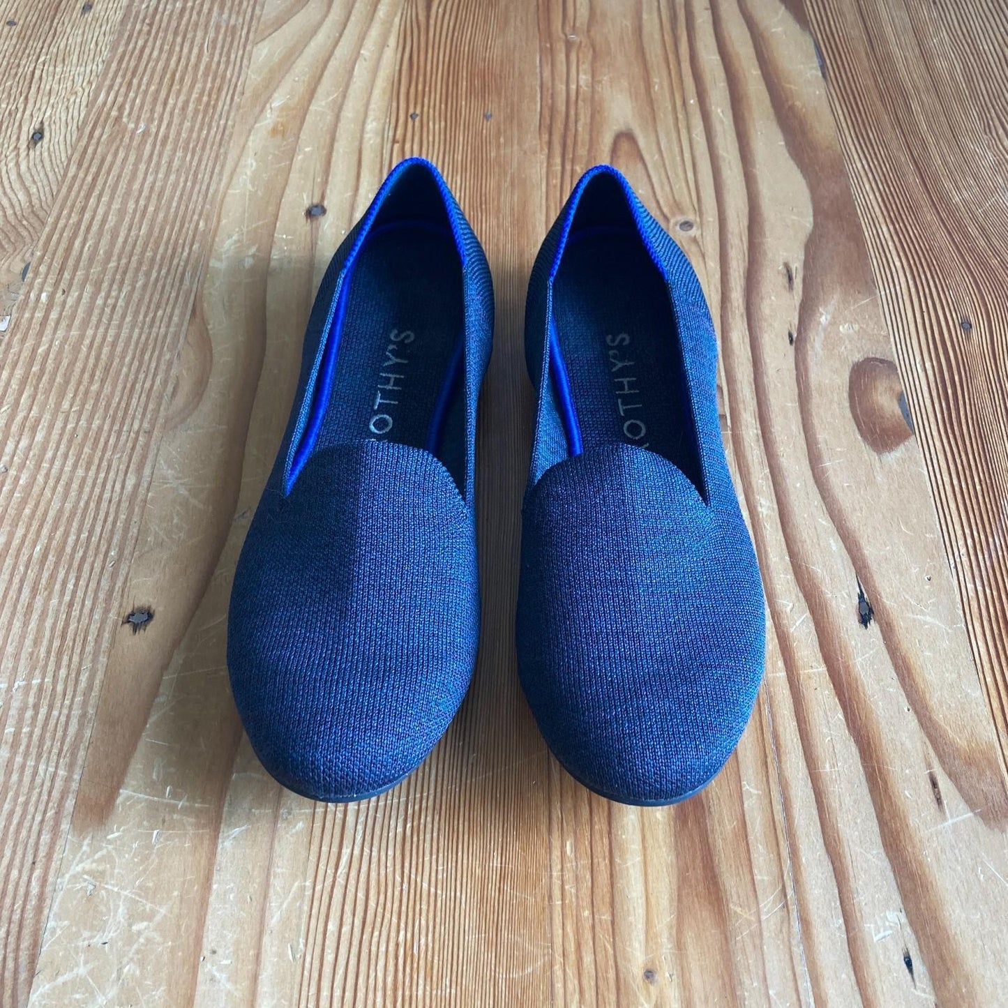 9 - Rothy's Navy The Loafer Round Toe Knit Fabric Flats Shoes 1103ES