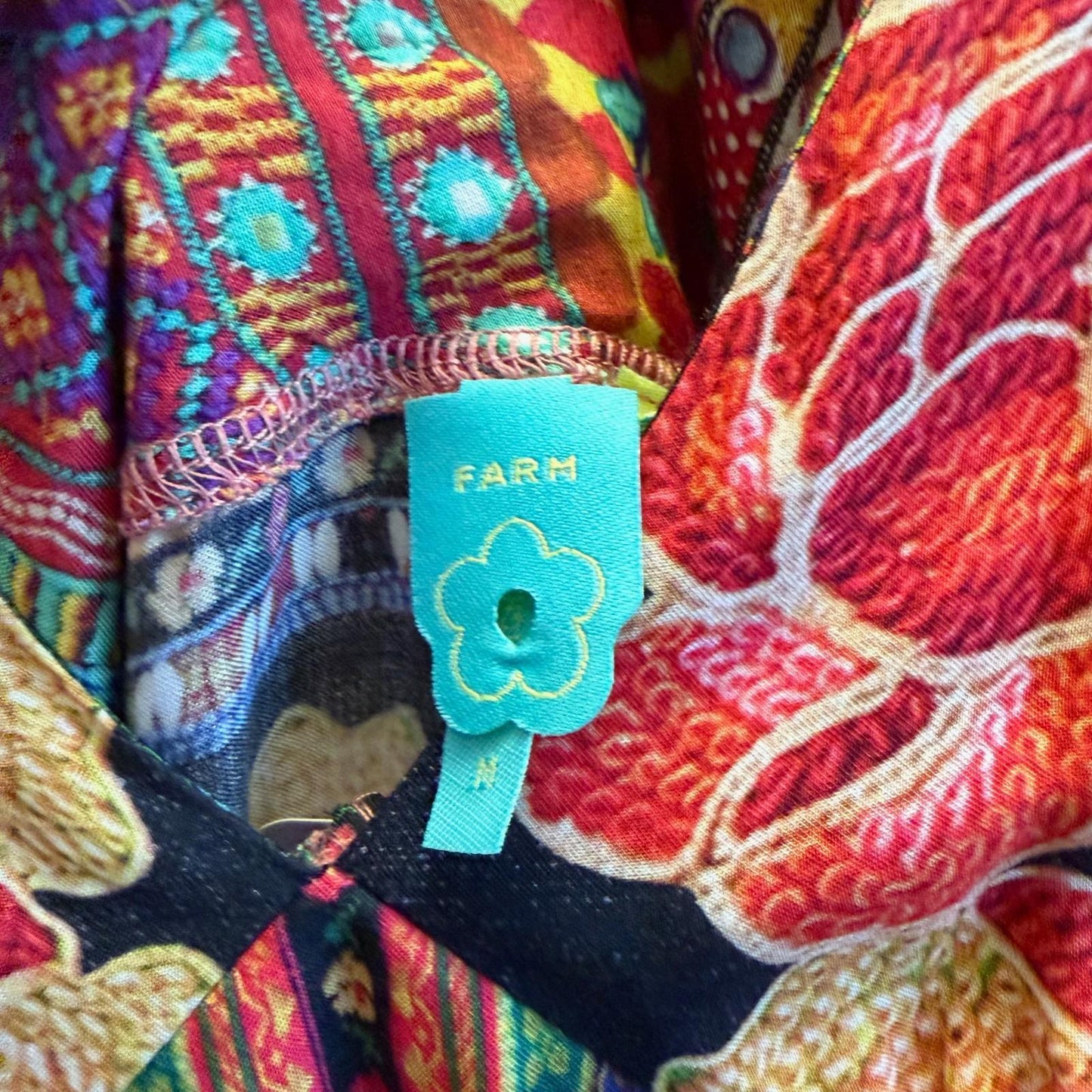 S / M - Farm Rio Anthropologie Floral Print Rosario V-Neck Midi Dress 1110JS