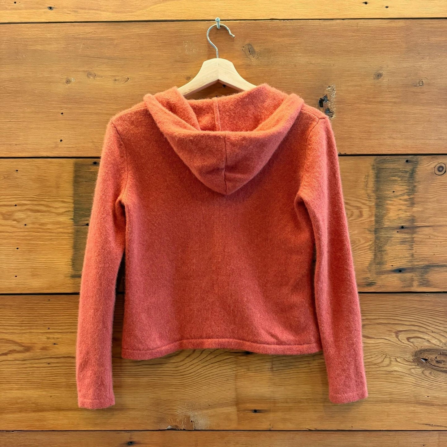 PS / S Petite - Daniel Bishop Orange Hoodie 100% Cashmere Zip Cardigan 0527LW