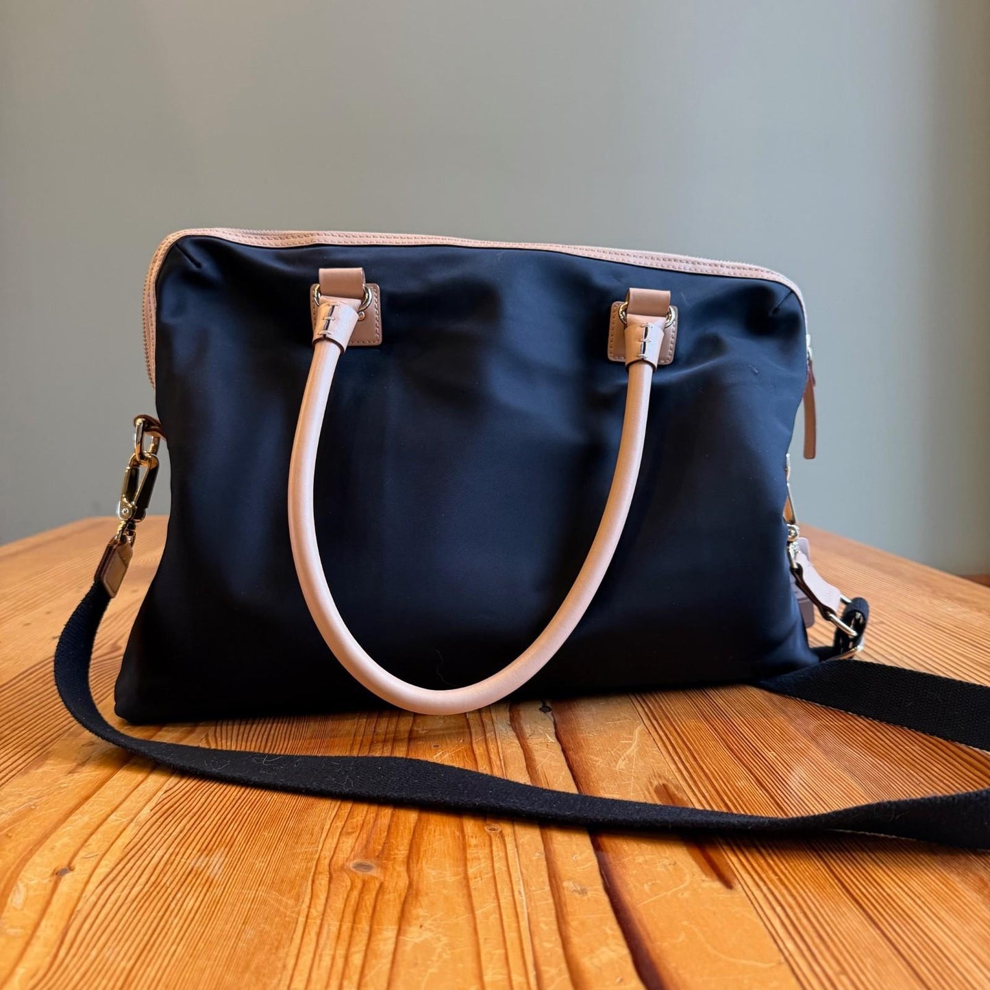 Kate Spade Black Kennedy Park Nylon Calista Laptop Bag w/ Leather Trim 1106KS