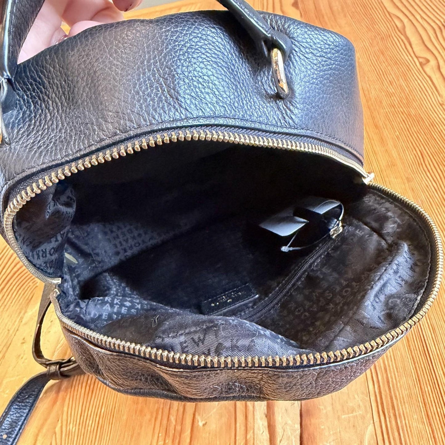 Kate Spade New York Jackson Black Pebbled Leather Medium Backpack Bag 1106KS