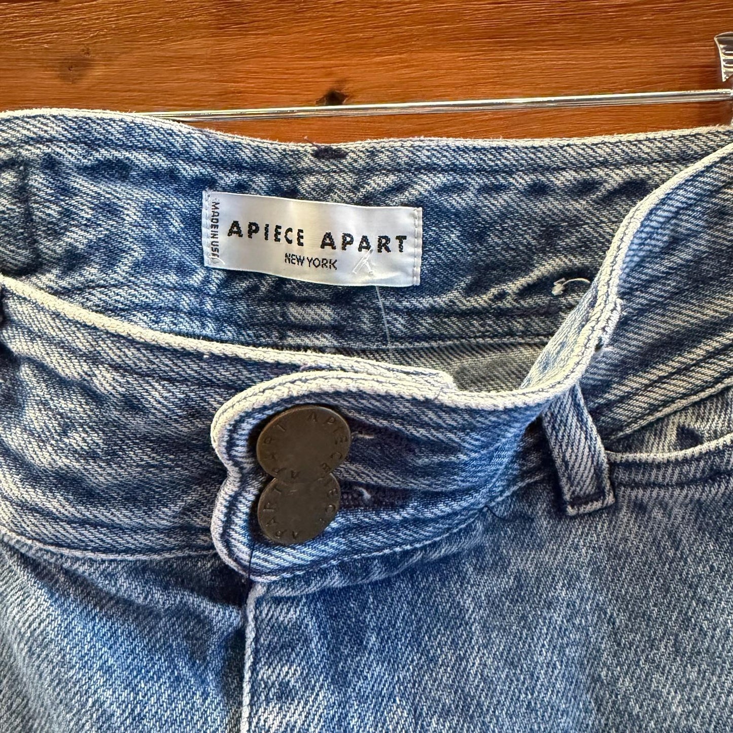 4 - APiece Apart Merida Wide Leg Jeans High Waisted Denim Blue Jeans 1107LM