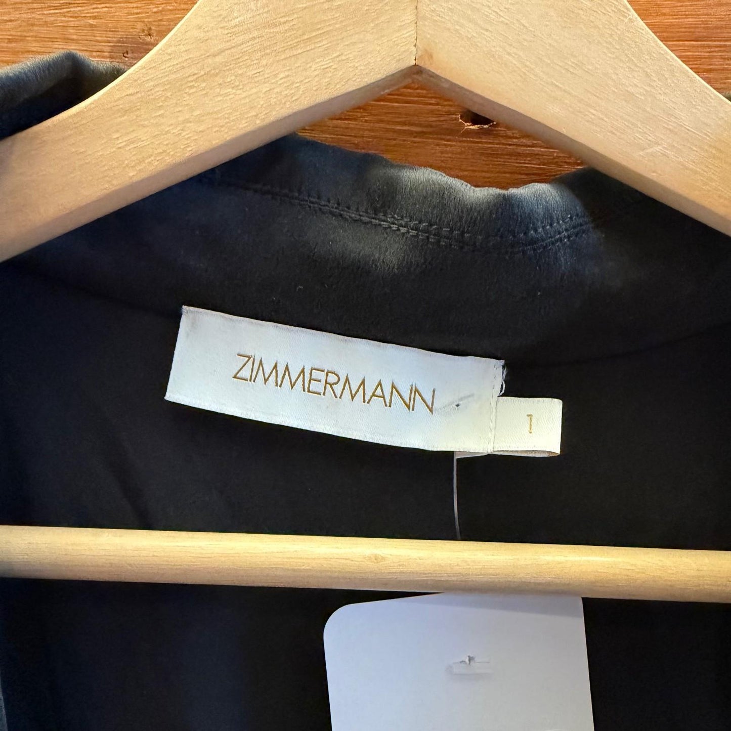 1 / S - Zimmerman Black 100% Silk Long Sleeve Wrap Dress 0826NH