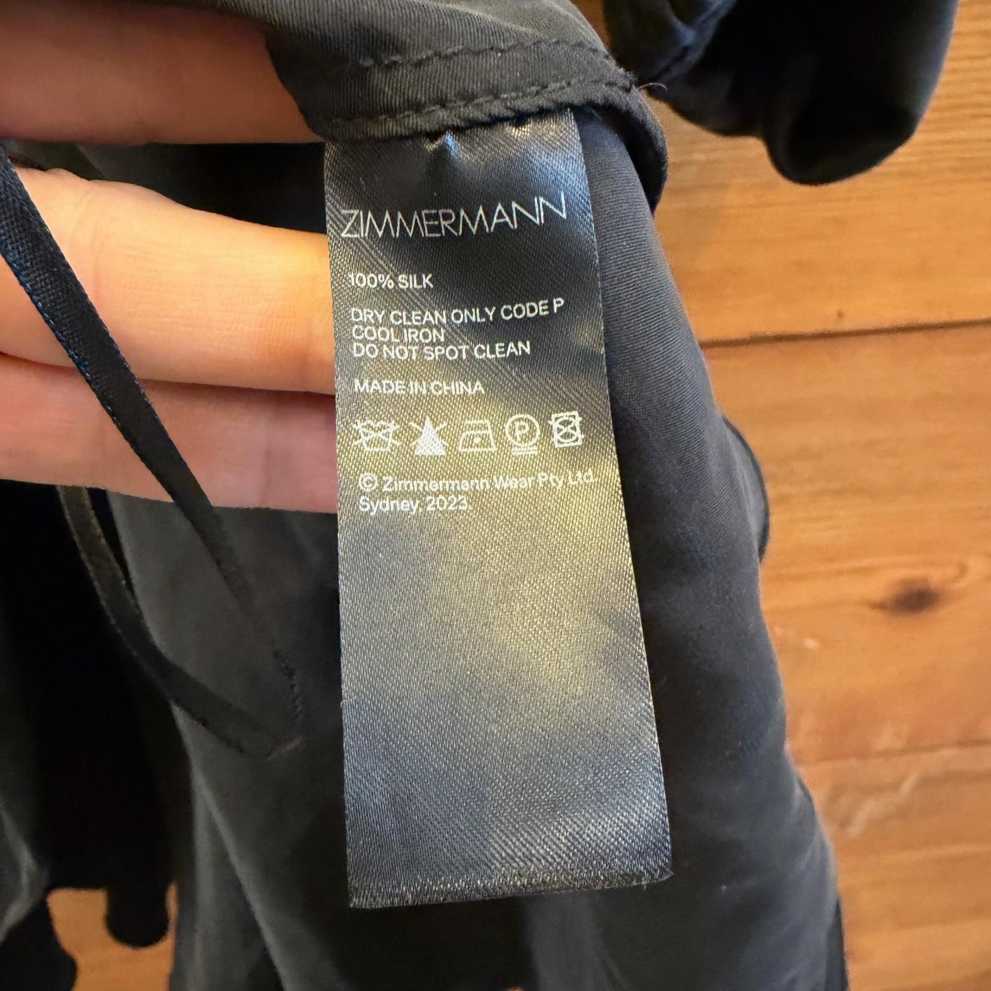 1 / S - Zimmerman Black 100% Silk Long Sleeve Wrap Dress 0826NH