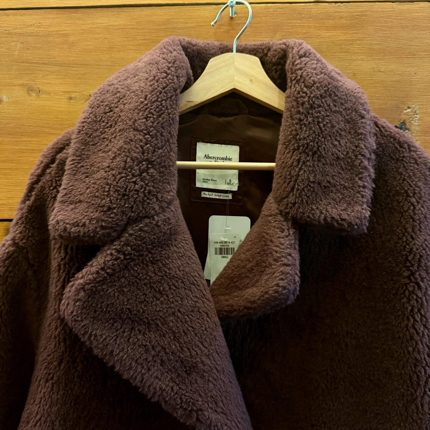 S - Abercrombie & Fitch Brown A&F Teddy Coat NEW $160 Winter Jacket 1106KS