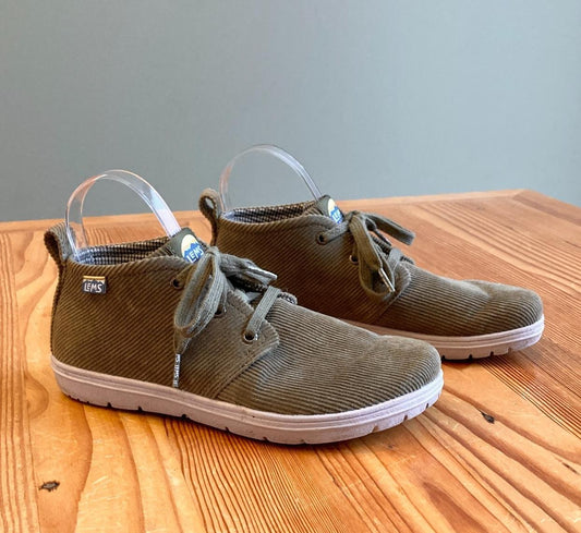 7.5 WMNS - LEMS Green Corduroy Low Top Chukka Lace Up Shoes 0509GF