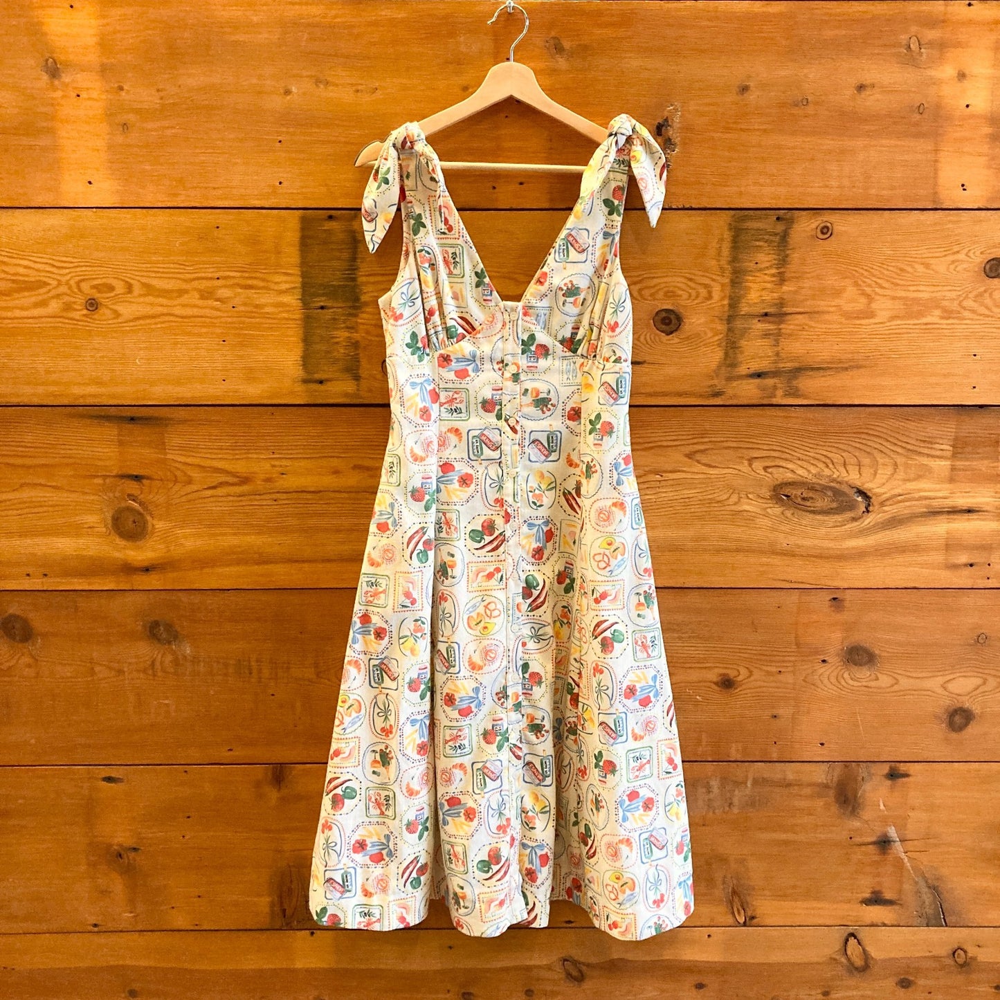 M - En Saison White Italy Summer Print Nayeli Sleeveless Midi Dress 0623ML