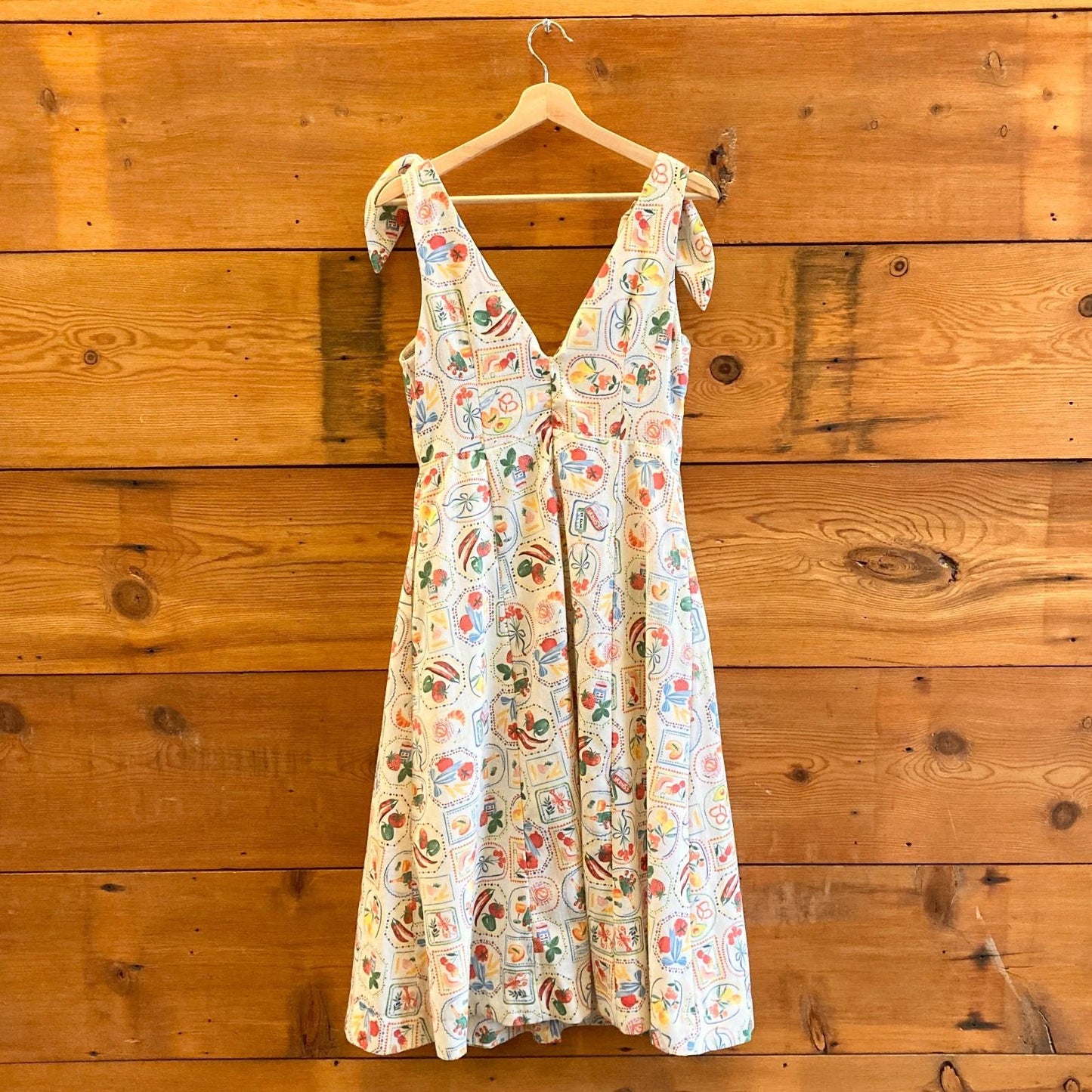 M - En Saison White Italy Summer Print Nayeli Sleeveless Midi Dress 0623ML