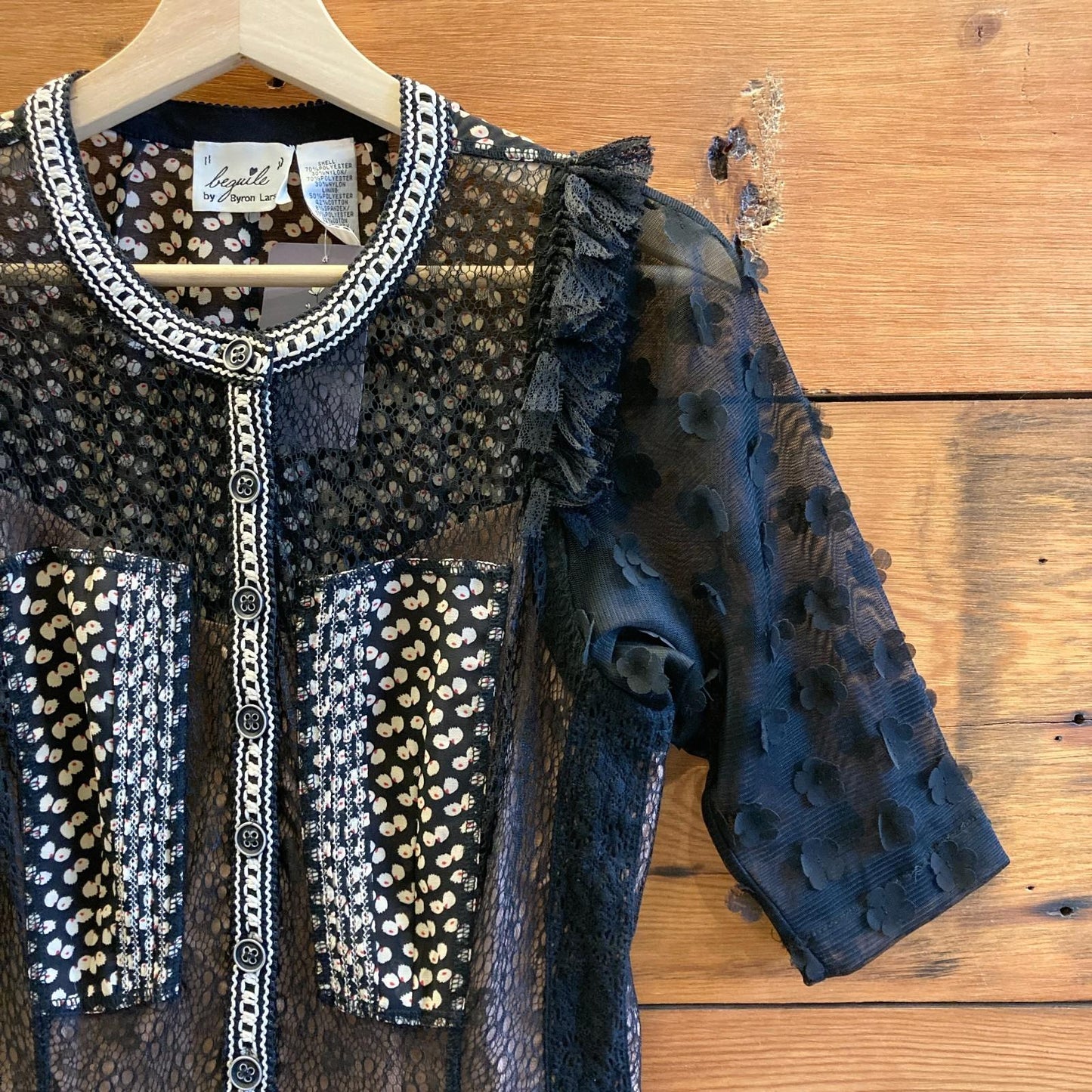 4 - Beguile by Byron Lars Black Allusion Mixed Fabric Sheath Dress 0623ML