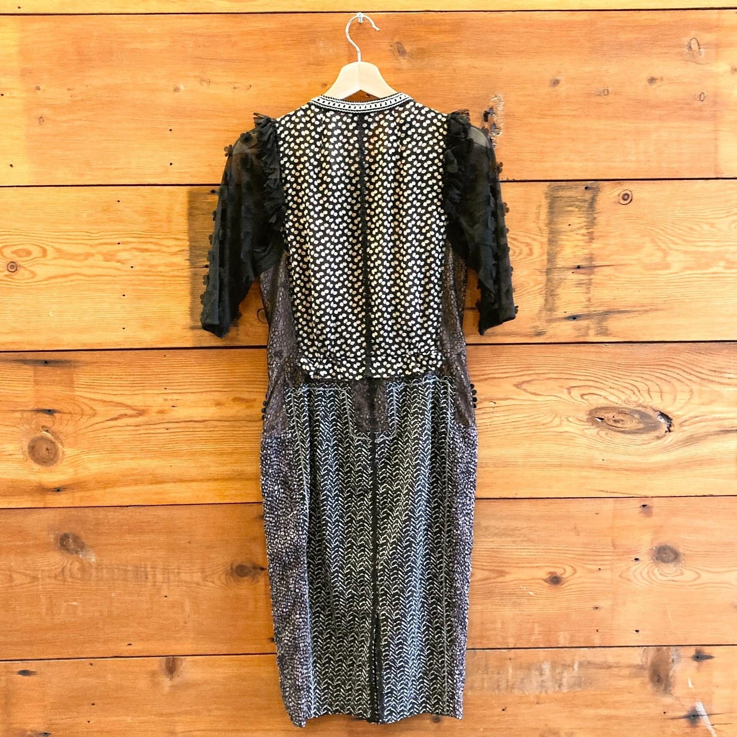 4 - Beguile by Byron Lars Black Allusion Mixed Fabric Sheath Dress 0623ML