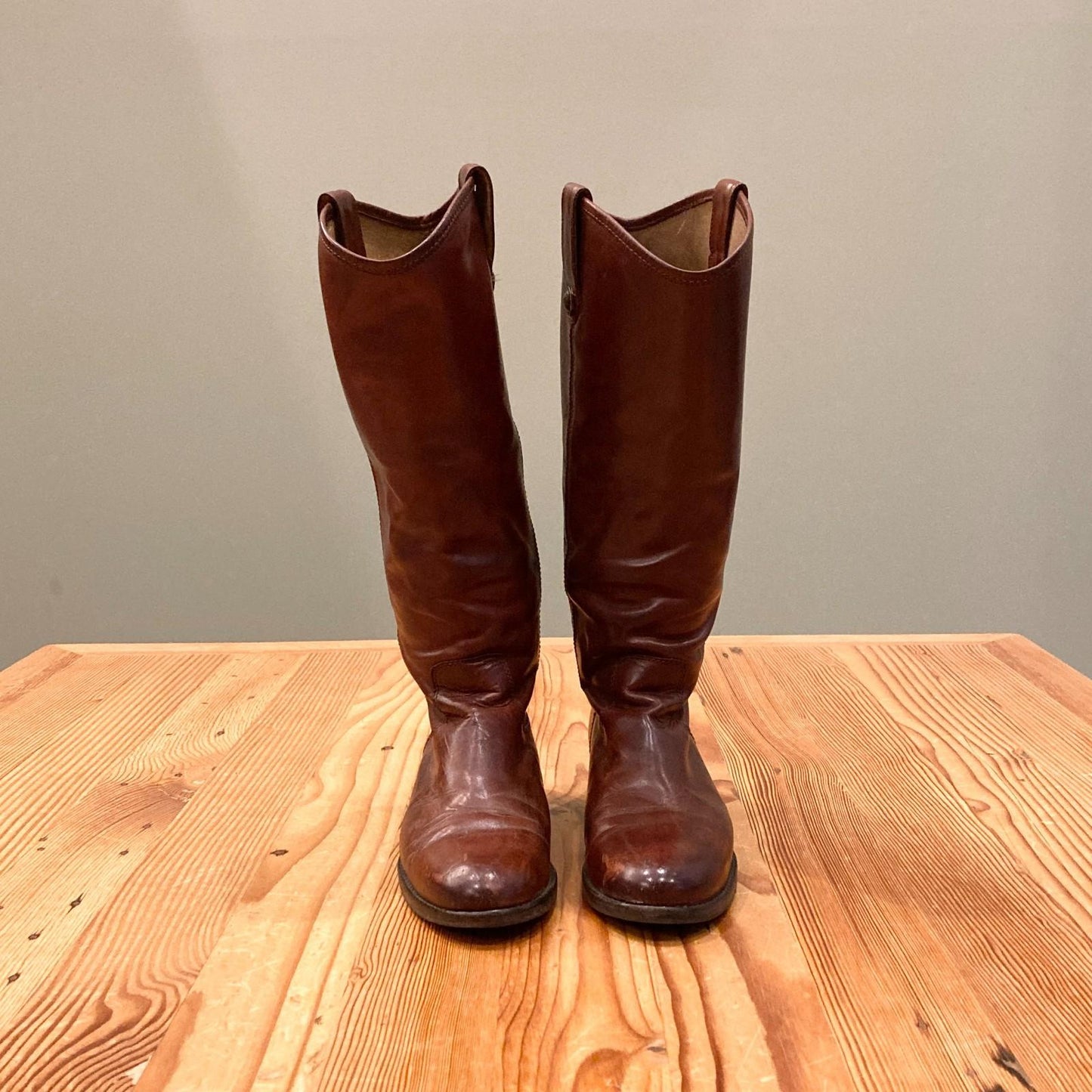 8 - Frye Brown Leather Melissa Button Vintage Womens Riding Boots 1110SP