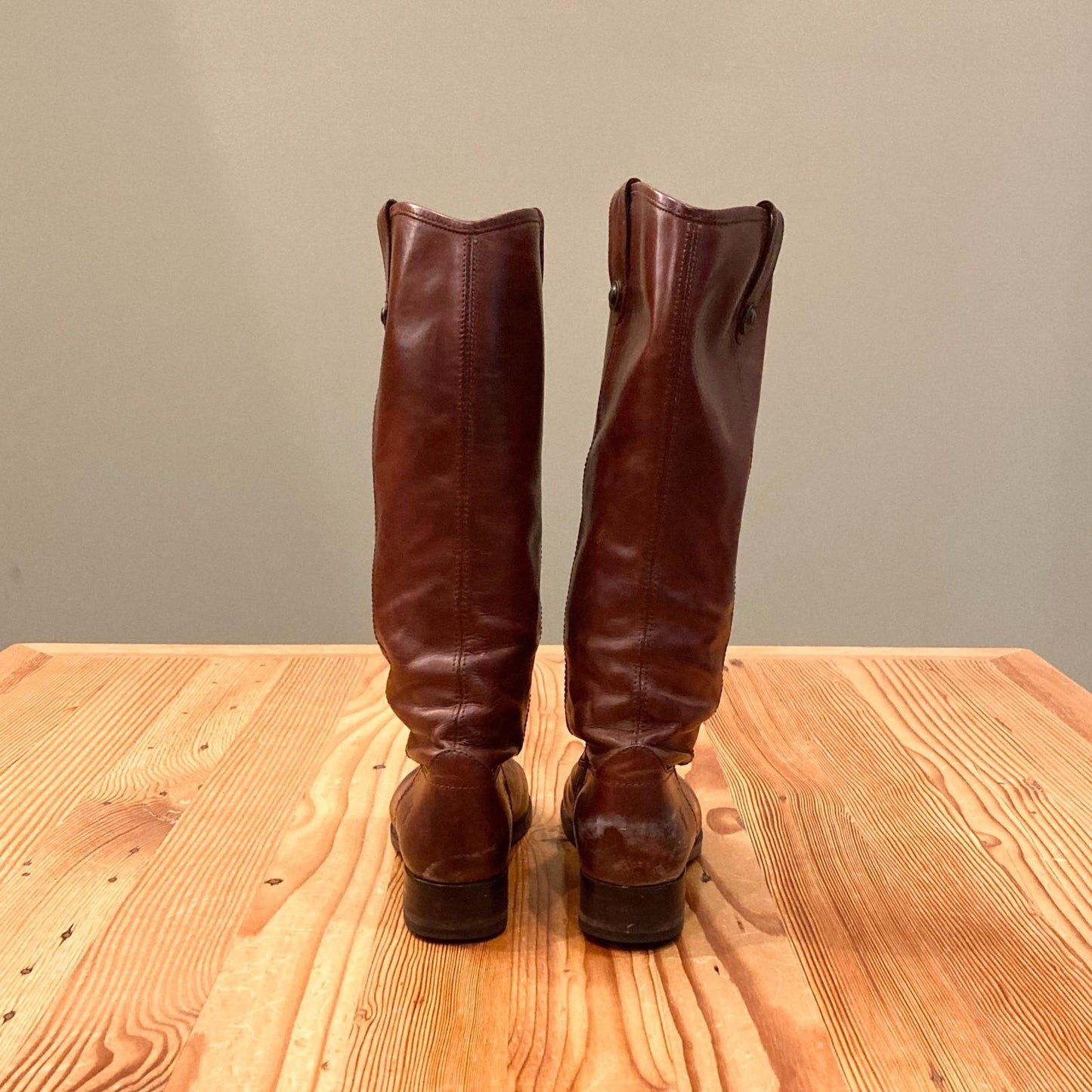 8 - Frye Brown Leather Melissa Button Vintage Womens Riding Boots 1110SP