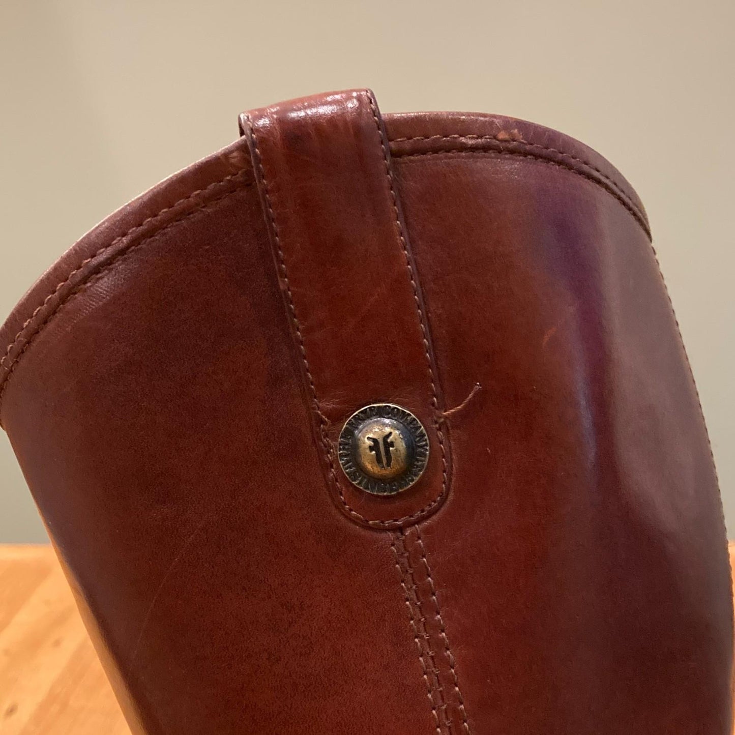 8 - Frye Brown Leather Melissa Button Vintage Womens Riding Boots 1110SP