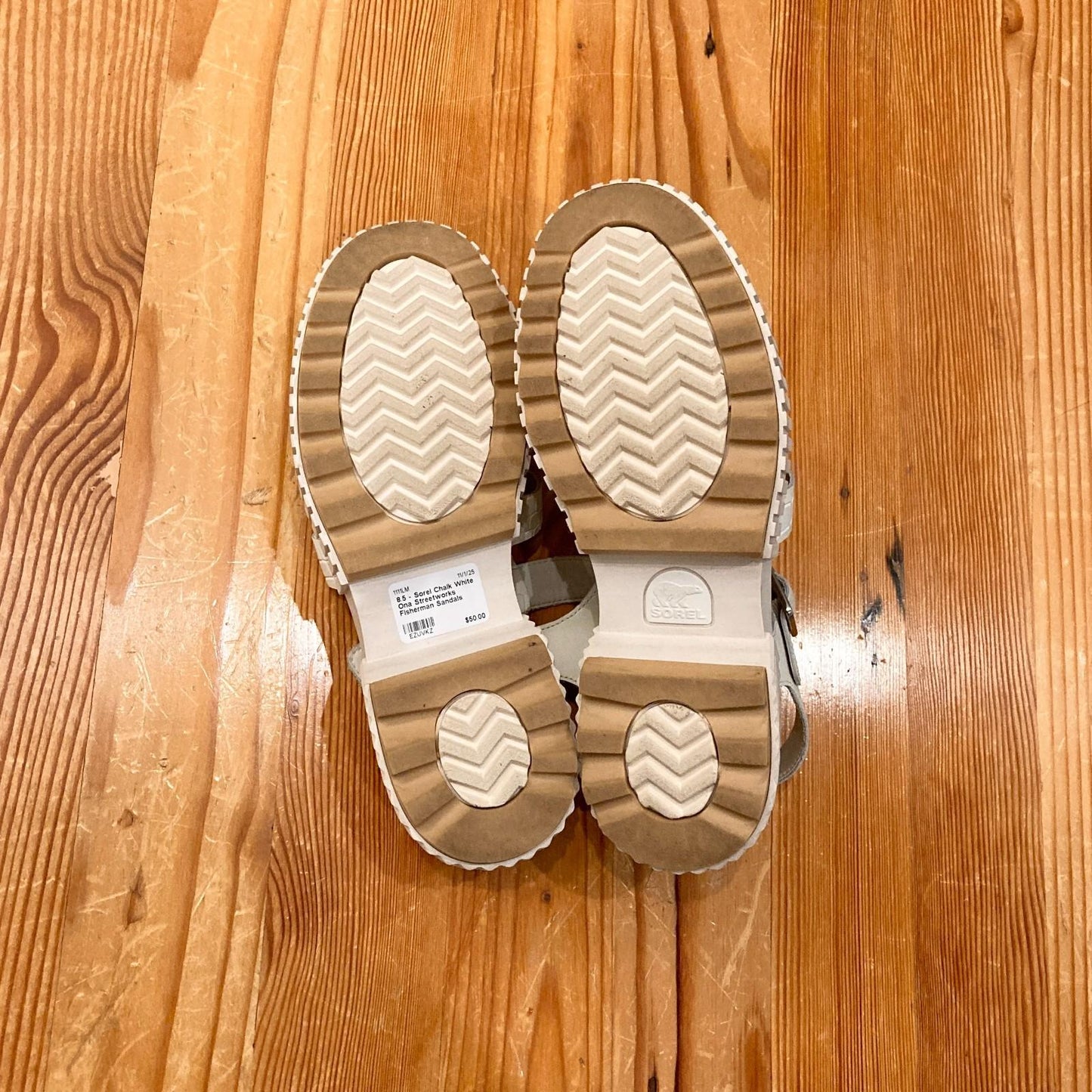 8.5 - Sorel Chalk White Ona Streetworks Fisherman Sandals Shoes 1111LM