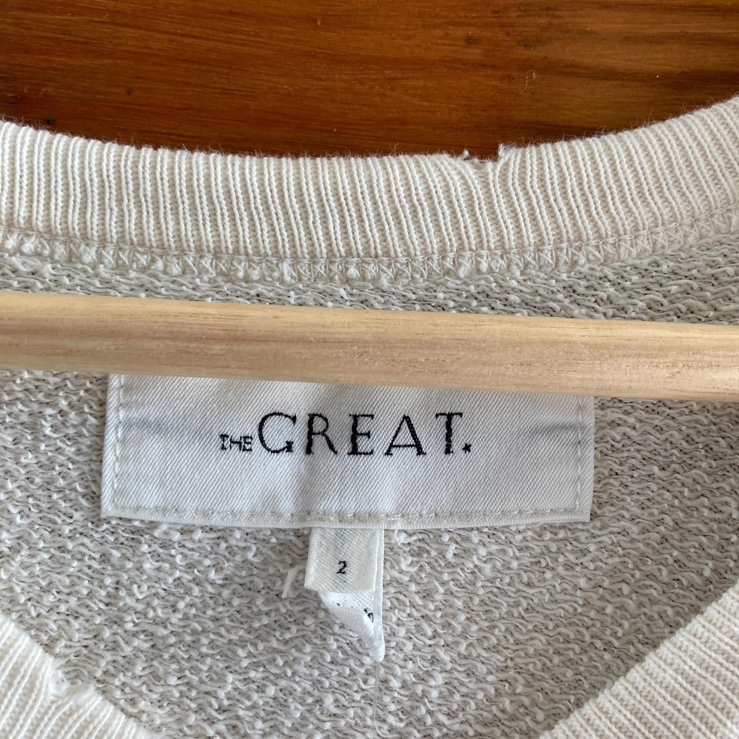 2 / M - The Great. White Distressed Edges Pullover Cotton Sweatshirt 4427SC