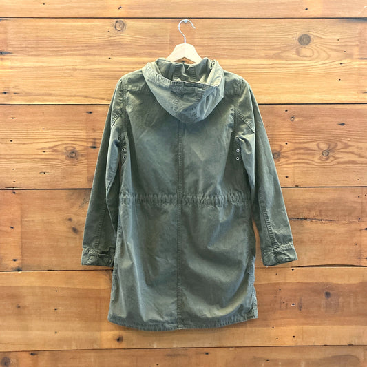 2 / M - Hartford Army Green Hooded Anorak Utility Womens Coat Jacket 4427SC