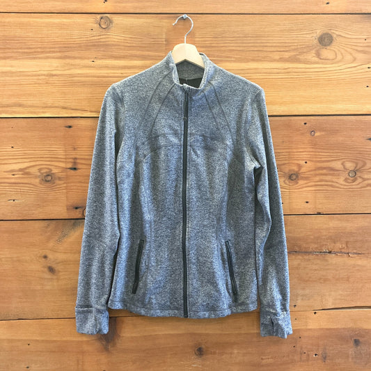 12 - Lululemon Heathered Black Zip Front Define Yoga Athletic Zip Jacket 4427SC